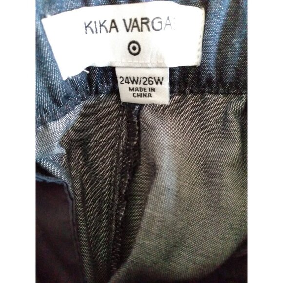 Kika Vargas x Target Womens 24W/26W Wide Leg Scalloped Pocket Indigo Pants NEW - Picture 8 of 8